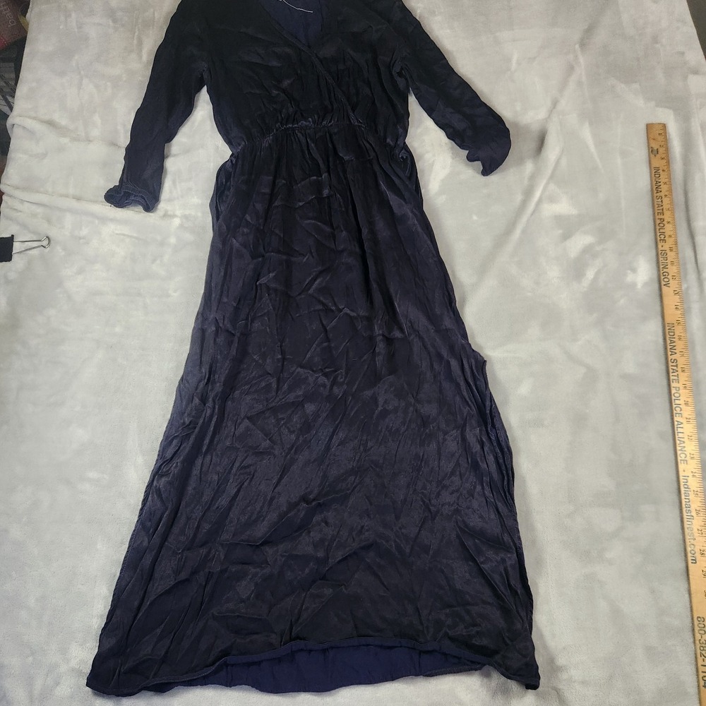 ANTHROPOLOGIE CLOTH & STONE NAVY MAXI FAUX WRAP DRESS SMALL BOHO WHIMSYGOTH Y2K